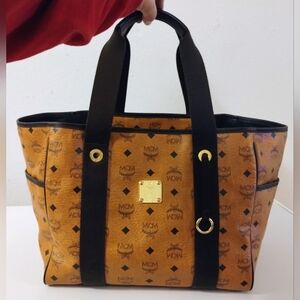 MCM Weekender/Travel Bag Cognac And Black Visetos